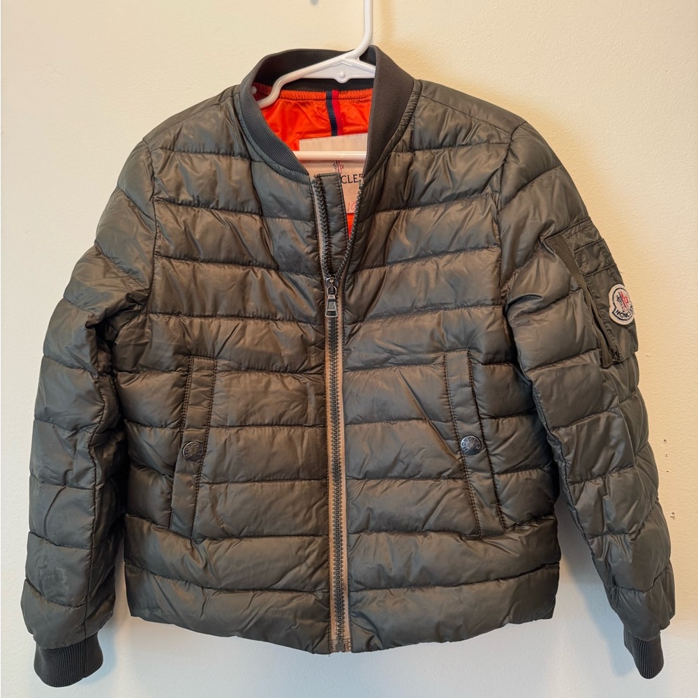 Moncler Kids Dark Green Down Puffer Jacket Size 8